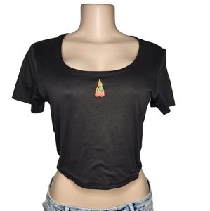Homegirl Society Red Cherries Flame crop top